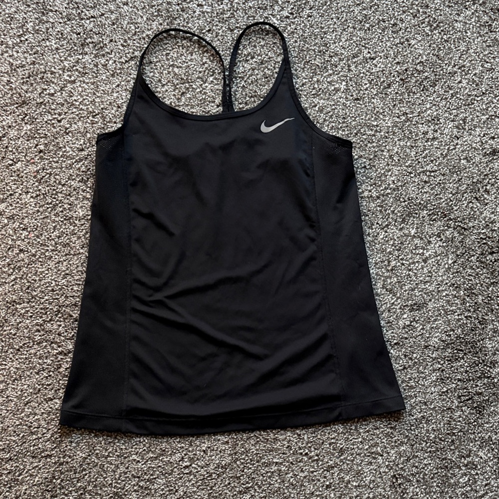 Nike Women's Black Camisole with Metallic Logo
